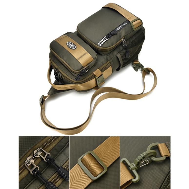 Multifunctional Waterproof Bag Men's Multi-layer Chest Bag Outdoor Leisure Single Shoulder Crossbody Bag