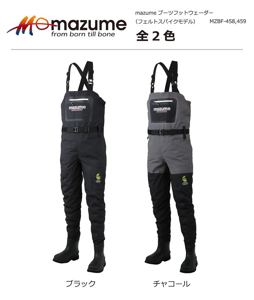 Mazume Boot Foot Waders Charcoal L (Felt Spikes) MZBF-459-02