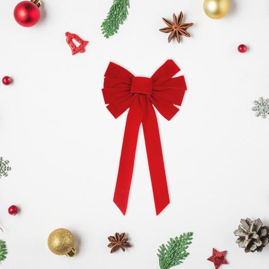 Рождественский красный тканевый бант, большой многоразовый DIY, рождественская елка, подарочная коробка, украшение венок, праздничный бант, товары для вечеринок
