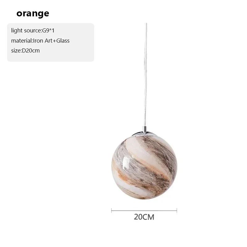 Светодиодный подвесной светильник Planet для детской комнаты, креативная люстра, стеклянный шар, подвесные светильники для спальни мальчика, для чтения, для внутреннего декора