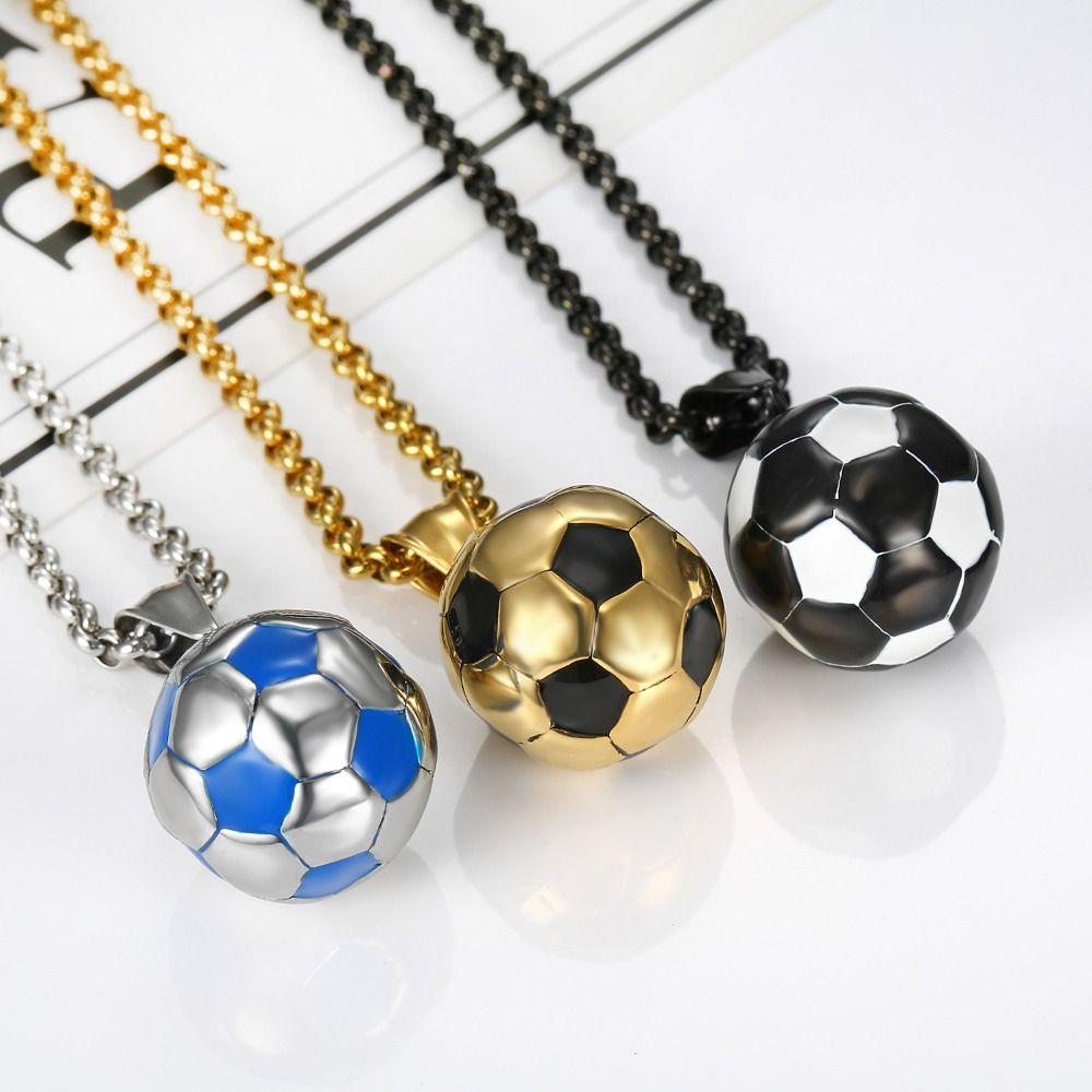 Soccer Shape Casual Soccer Pendants 3D Charm Necklace Fashions Football Necklaces Boys Girl