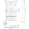Garden Gate Black 100 x 175 cm Steel Cross Design