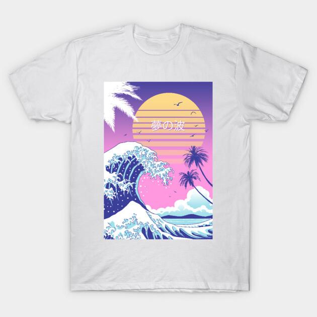 Asian Size Cotton Unisex Tshirt Print T-shirt Dream Wave T-shirt No-Cut Print Regular Fit