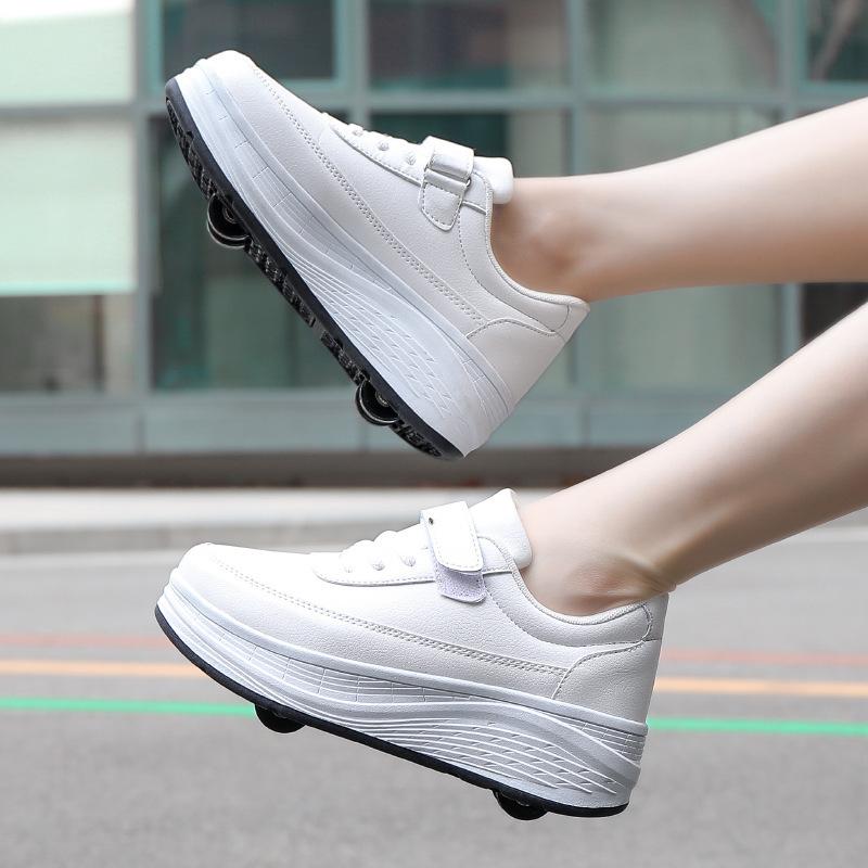 Четырехколесные деформированные беговые туфли детские автоматические роликовые коньки для мальчиков и девочек невидимые роликовые коньки для взрослых обувь на колесиках