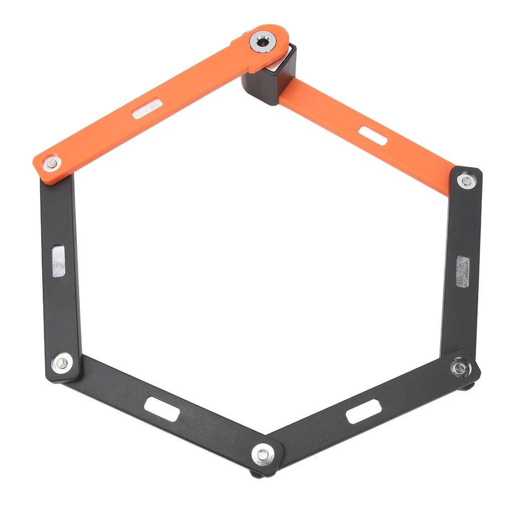 Bike Folding Lock Prevent Theft Waterproof Rust Proof Foldable Bicycle Lock for Electric Bike Motorcycle Black Orange