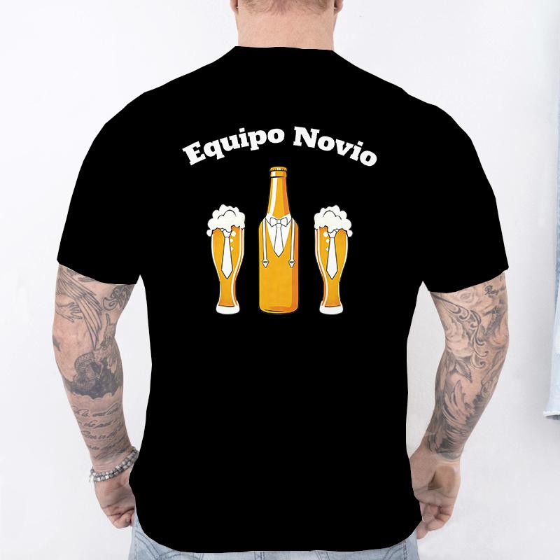 Retro Style Spanish Mens Team Groom Matching Tees Fashion Beer Graphic TShirts Male Wedding Bachelor Party Group Matching Tops