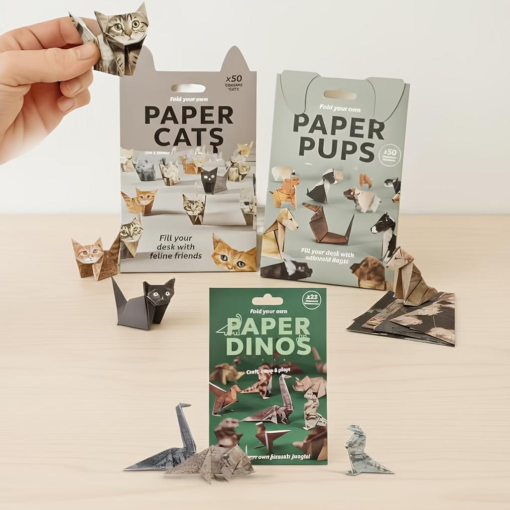 50 Pcs Paper Cat Origami - DIY Origami Cat Set Can Be Folded Into Your Own Paper Cat ShapeFun Craft Activity For Alldesktop
