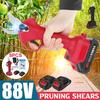 88V Cordless Electric Pruning Shears Pruner with Lithium-ion Battery Garden Branch Cutter Pruning Scissor