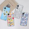 Case For OPPO Realme 10 Pro+ C33 C55 Reno 4 5 6 7 8 9 Pro+ Back Cover Fashion Flower Phone Bag Shockproof Transparent Soft Silicone For OPPO Bumper