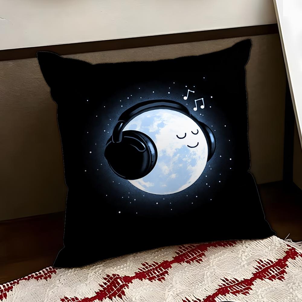 Orbiting Cartoon Planet Cushion Cover Reversible Soft Durable Pillow Cover Home  Car MultiScene Use for Daily Comfort