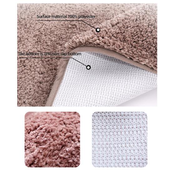 Absorbent Toilet Rug U Shaped Plush Floor Mat Machine Washable Non Slip Contour Bathroom Rug Dry Quickly for Toilet