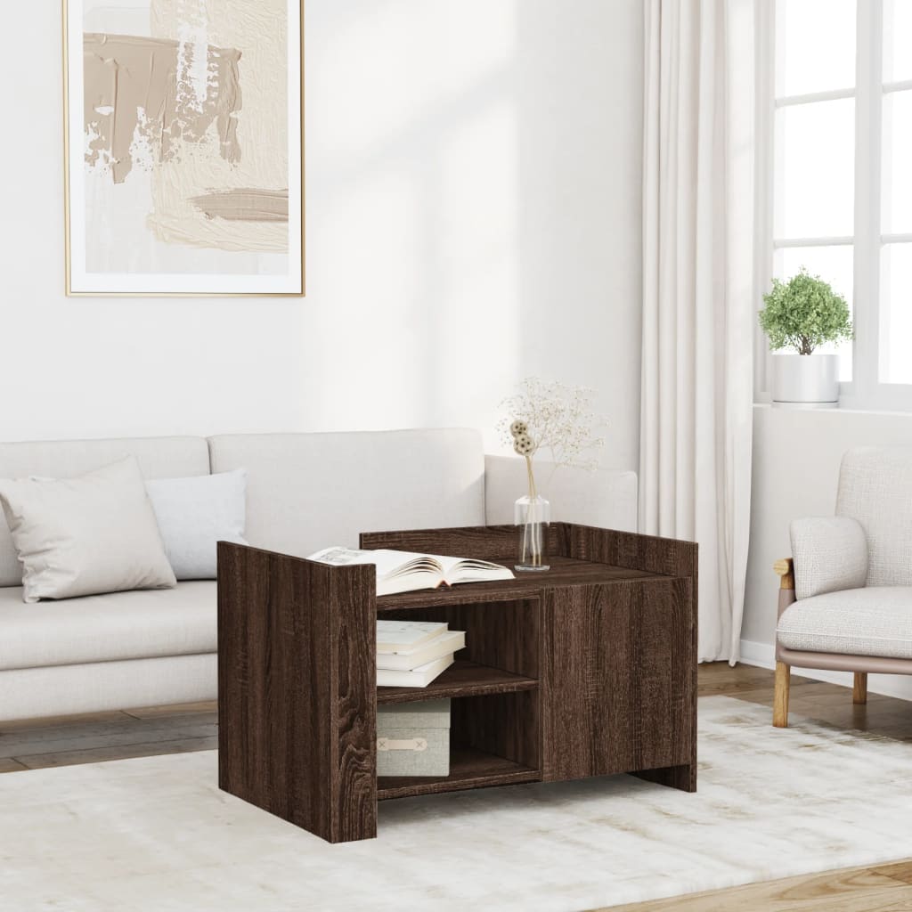 Coffee Table Brown Oak Effect 80 x 50 x 50 cm Engineered Wood