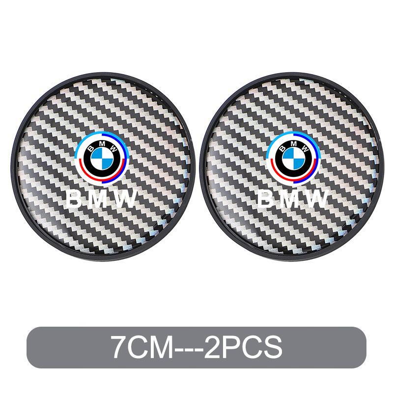 Non-slip Car Water Coaster Cup Carbon Fiber PVC Coaster Mat Accessories For BMW E46 E90 E60 F10 E39 F30 E36 F20 E87 E90 E70 E91 23EG