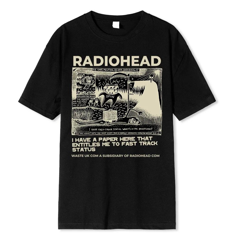 Radiohead Men Fashion Vintage Classic Tees North America Tour Rock Boy Camisetas Hombre Street Boys Cotton TShirt Oversized Tops