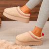 Женские хлопковые тапочки 2024 года, новые плюшевые теплые зимние женские домашние тапочки на толстой подошве, удобные теплые повседневные прогулочные ботильоны