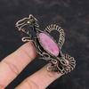 Rhodonite Pendant Copper Wire Wrapped Pendant Gemstone Pendant Copper Jewelry Rabbit Pendant Handmade Pendant Wire Wrap Jewelry Gift For Mom