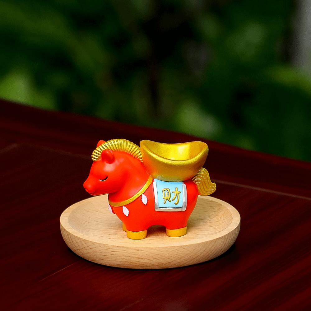 Creative Zodiac Pony Incense Burner Resin Pony Shape Incense Stick Holder Horse Year New Year Ornamental Cense Holder Gift
