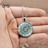 Tokay Glass Cabochon Pendant Long Chain Mandala Necklace Jewelry