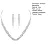 Necklace Earring Set Twisted Shiny Rhinestone Decor Hanging Earring Romantic Luxury Stainless Bride Wedding Jewelry Set Prom Party Dangle Earrings