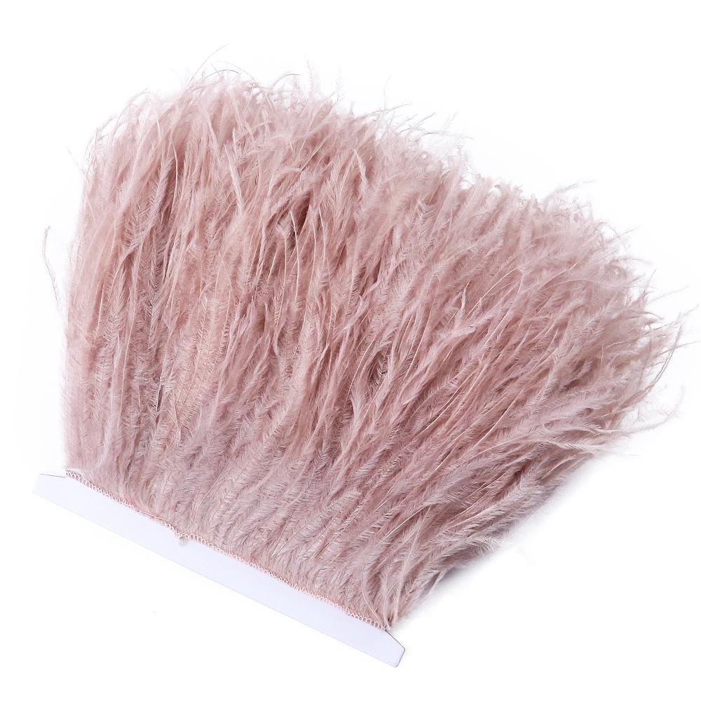 Feather1Meter Ostrich Feathers Fringe Trimming String 10-15/15-18/18-22cm Plumes Ribbon For Crafts Dress Sewing Accessories