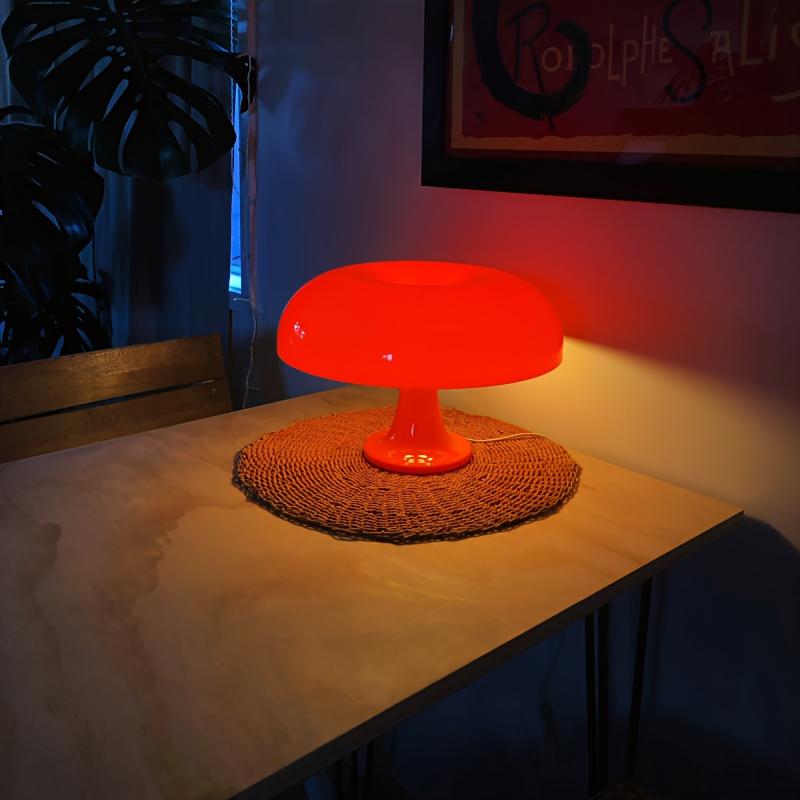1pc LED Mushroom Table Lamp For Hotel Bedroom Bedside Living Room Decoration Lighting Modern Minimalist Desk Lights