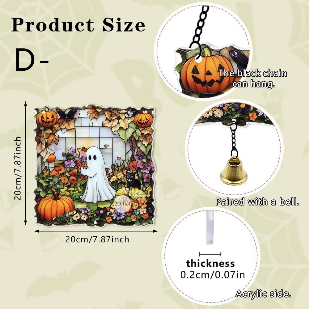 Pumpkin Design Acrylic Wall Hanging Mini Town Design Car Rearview Mirror Decoration For Halloween