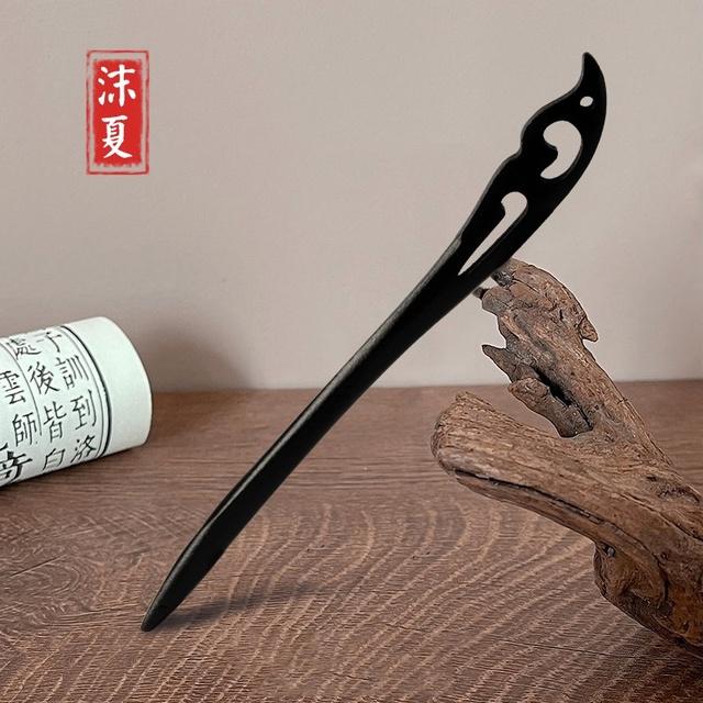 Новая женская мода Простая черная деревянная заколка для волос Взрослые милые заколки Женские аксессуары для волос Головные уборы