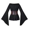 Женский топ с корсетом, средневековый пиратский блузка с открытыми плечами, нестандартные расклешенные рукава, лепестковый подол, костюм для косплея на фестивале