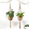 Macrame Hanging Baskets Woven Cotton Handmade Flower Basket Wall Plant Hanger Pot Indoor Bonsai Balcony Knotted Lifting Rope