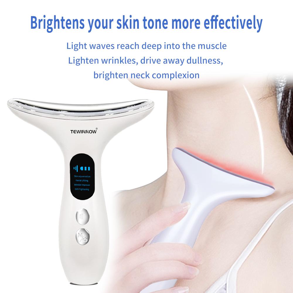 TEWIRROW Массажер для лифтинга шеи и лица Smart Sensing Skin Антивозрастное устройство для лица и шеи с 3 режимами массажа для подтяжки кожи Перезаряжаемый