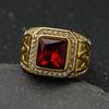 Кольцо из нержавеющей стали Винтажный золотистый цвет страз Мужской Хип-хоп Рок Мужской женский Ретро Свободный каменщик Масонство Масонские украшения