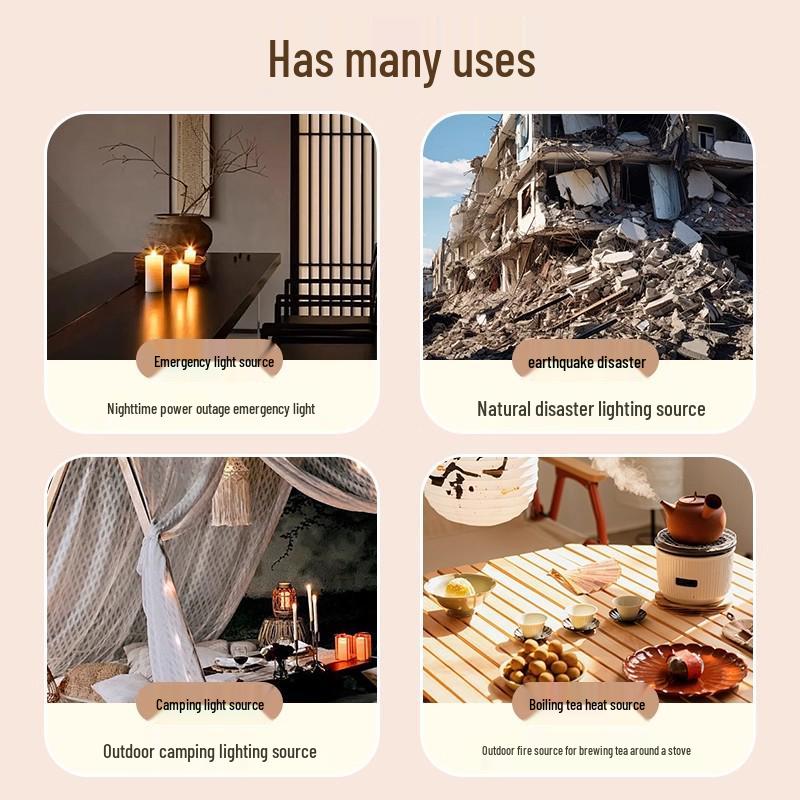 Набор из 2 бездымных и без запаха ветроустойчивых аварийных свечей для предотвращения катастроф.