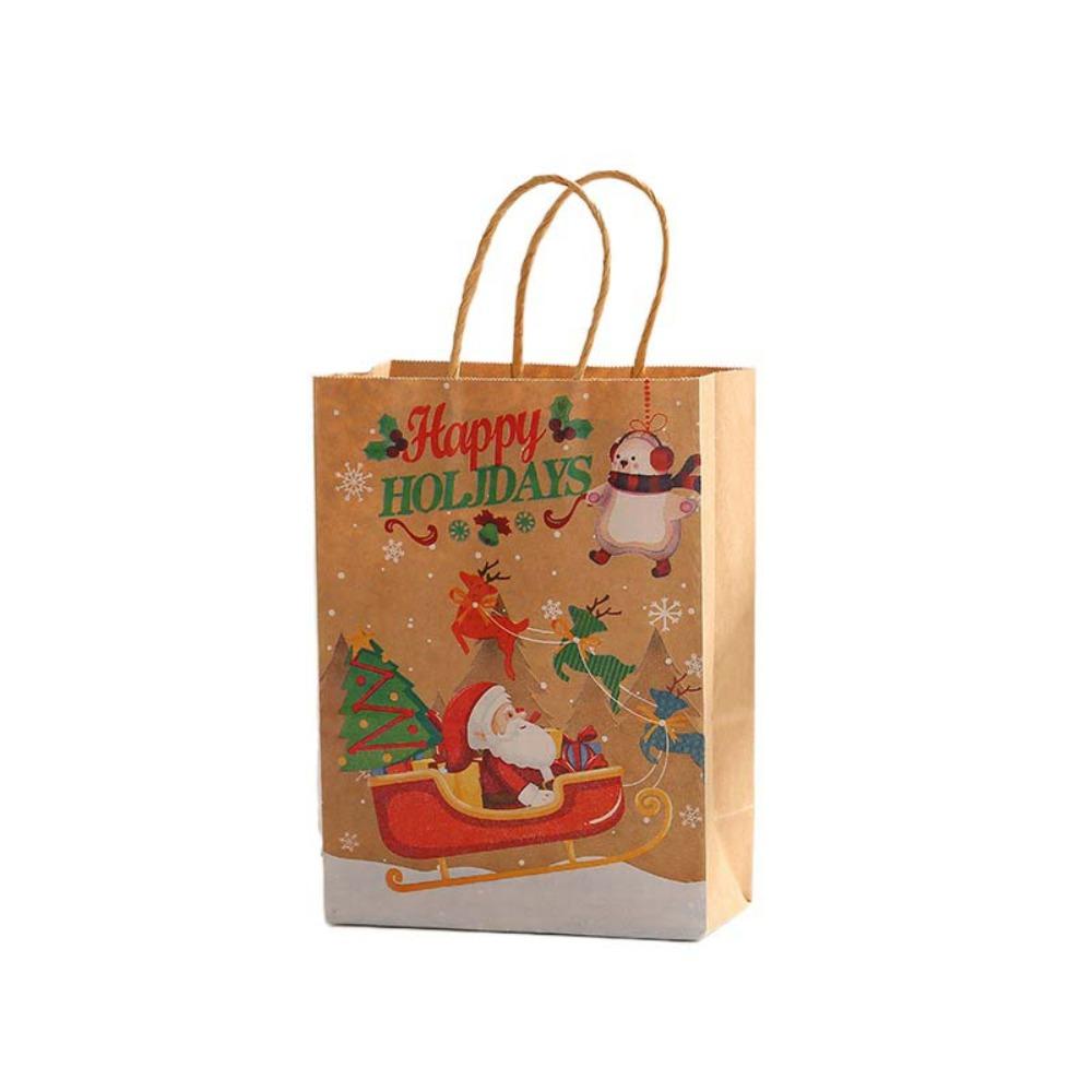 10Pcs Reusable Christmas Gift Bag Thickened Tote Bag Eco-friendly Gift Packaging Bags Grocery Store