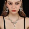 Европейский роскошный комплект из ожерелья и серег в форме капли воды с модной двухсекционной цепочкой для платья