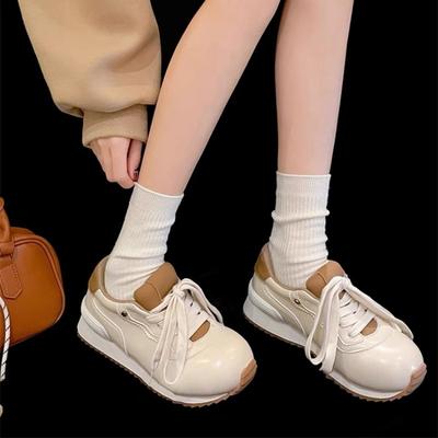 2025 ранняя весна ретро ветер обувь с большой головой женская новая толстая подошва увеличивающая рост повседневная спортивная обувь универсальная повседневная обувь