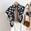 New Print Silk SatinTwill Scarf Luxury 90cm Shawl Wrap Neckerchief Female Wraps Echarpe  Bandana Hijab Head Scarve Gift