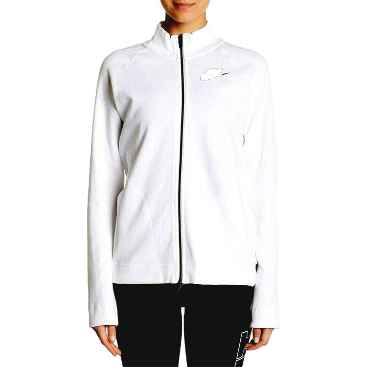 Nike SS23 Однотонная комбинированная куртка с длинным рукавом и принтом логотипа Женская куртка Черный Белый 853949-100
