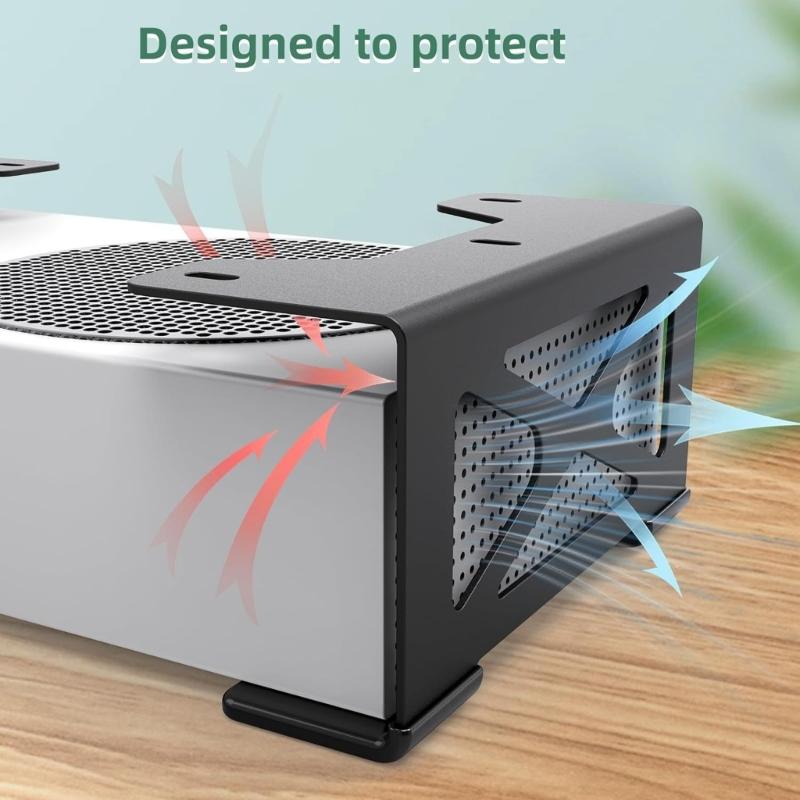 Space Efficient Under Desk Gaming Console Storage Desk Mount Bracket Metal Holder Easy Installation Storage For Gamers