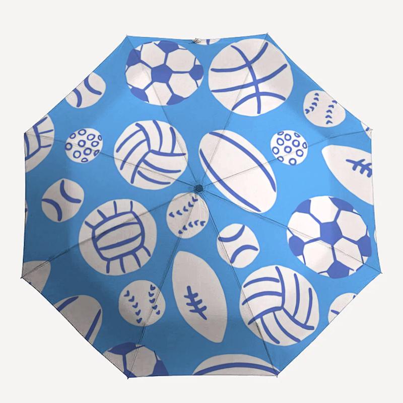 1pc Sports Balls Automatic Open/close Umbrella, 8-Rib sturdy structure, Portable Travel Umbrella, Parties, Everyday Use, 15