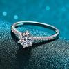 S925 Silver Six-Claw Arm Ring Women'S Fashion One-Carat Row Diamond Inlaid Pair Ring Qixi Festival Ring