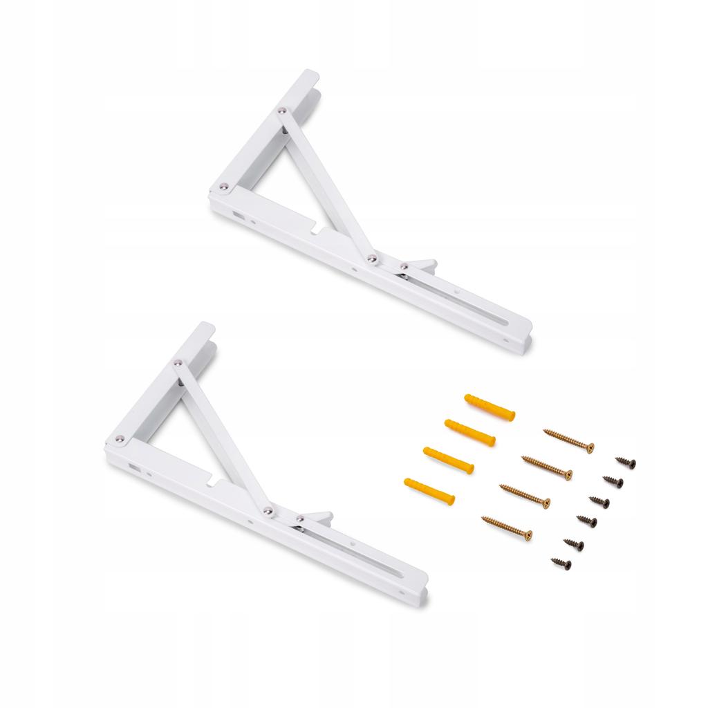 2X Foldable Table Top Shelf Support Bracket Strong Durable - 400 White Tmy