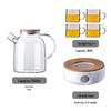 Japanese Heat-Resistant Glass Teapot Set with Candle Warmer for Brewing Fruit and Flower Tea