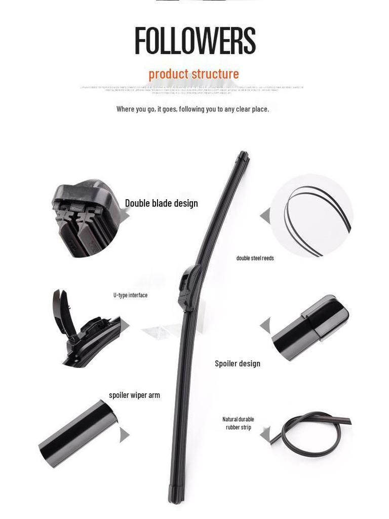 Frameless Double-Layer Wiper Blade for Luxgen U6 Front