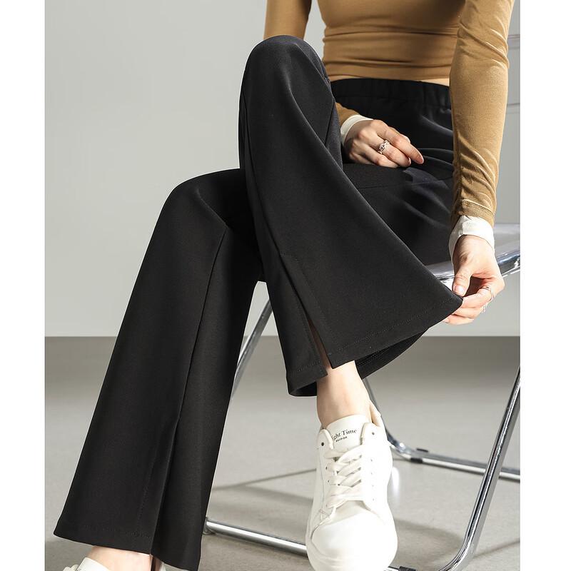 Demana Women's Autumn Slim Fit Slit Micro-Flare Casual Pants