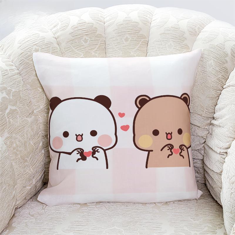 Милые наволочки с принтом панды Бубу и Дуду, домашний декор, кавайная мультяшная анимация, наволочка для диванной подушки, наволочки для спальни