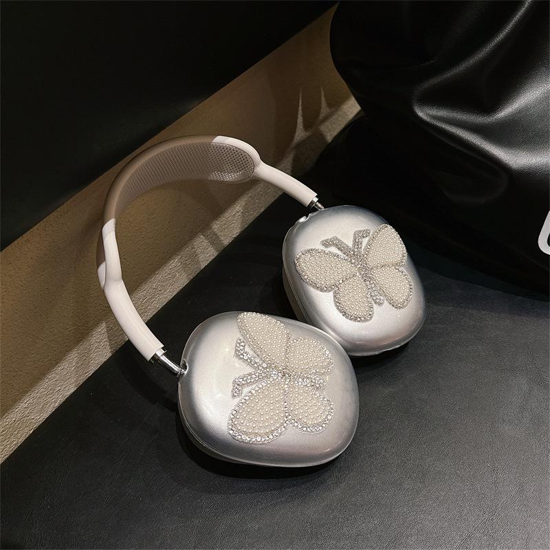 Ins бабочка для apple AirPods max защитный чехол гарнитура мягкий чехол прозрачный милый простой женский