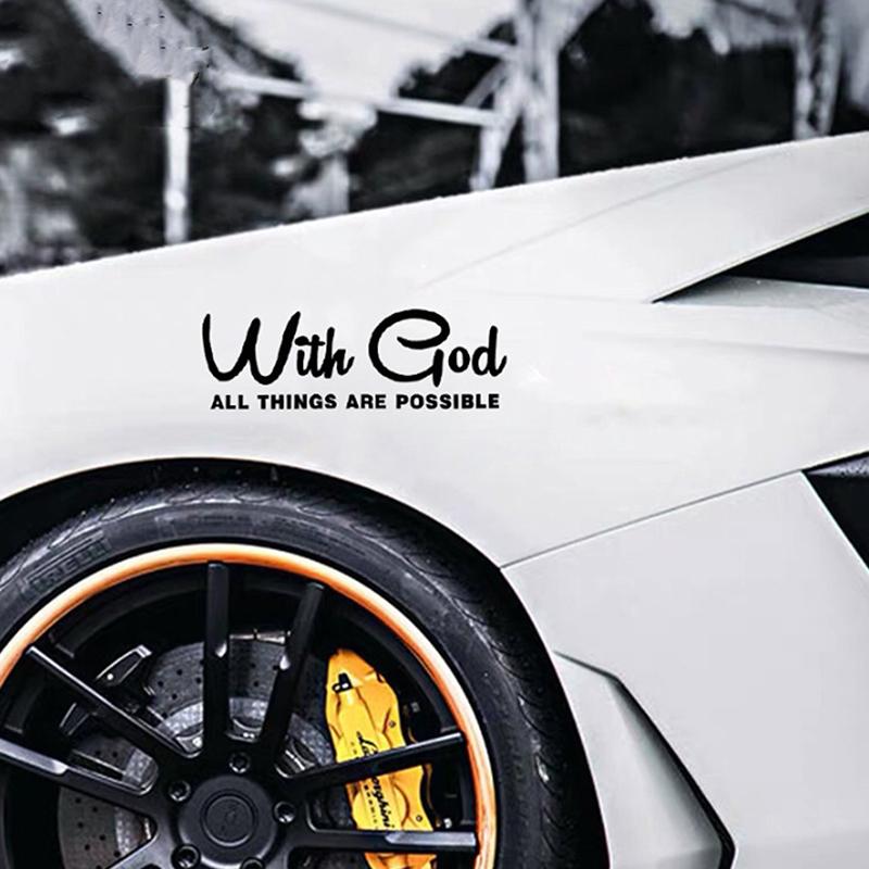 With God All Things Are Possible Car Sticker Waterproof Vinyl Decal Car Accessories Decor