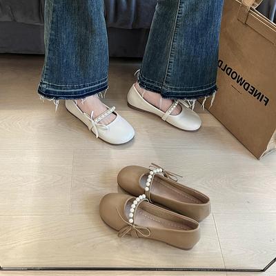 Туфли Мэри Джейн на плоской подошве Fairy Wind для девочки, новая тенденция ранней весны 2025 года, универсальные, для юбки, с мелким вырезом, туфли-дуду