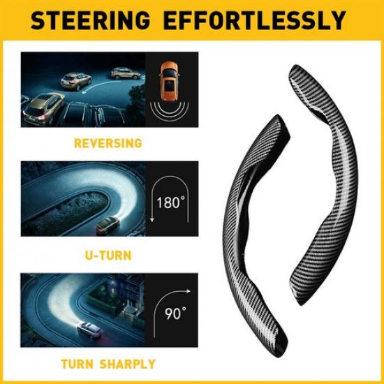2/4Pcs Car Booster Wheel Steering Non-Slip Decor Trim Cover Carbon Fiber Univers