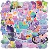 50Pcs Cute Aesthetic Cat Cartoon Rainbow Starry Sky Cat Stickers, Waterproof Stickers for Water Bottle, Laptop, Phone
